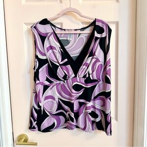 Retro print purple tank